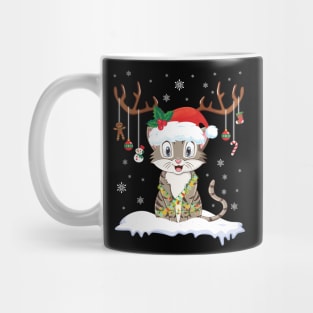 Cat Reindeer Santa Noel Costume Dancing On Snow Merry Xmas Mug